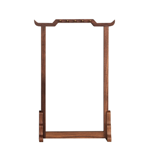 湖颖 文昌笔架 宋式美学实木毛笔架胡桃木高级感笔挂悬挂式收纳架实用型禅意高颜值文房用品中式古风摆件