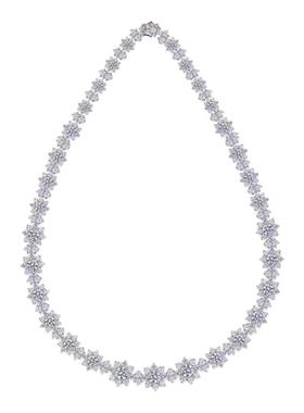 D色莫桑石满钻奢华太阳花项链