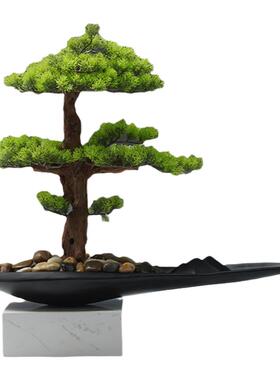 仿真罗汉松迎客松软装摆件