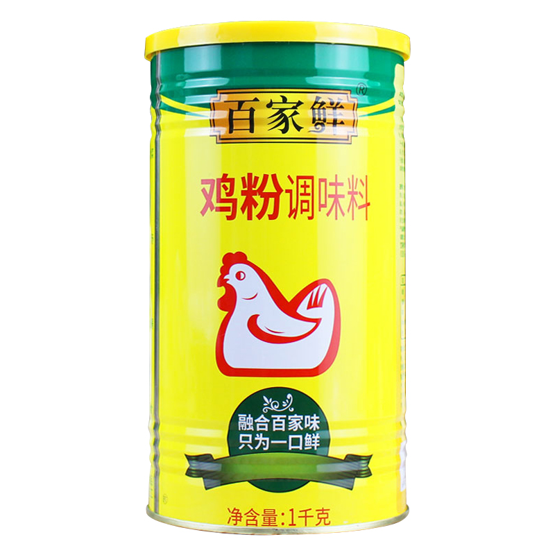百家鮮雞粉1kg罐裝濃縮商用燒烤調(diào)味料 雞精味精家用雞粉桶裝批發(fā)