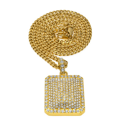 嘻哈项链男士欧美镶钻手表古巴链