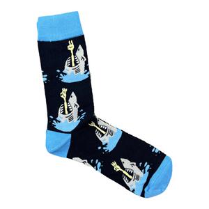 happysocks袜子嗨皮潮牌男士菱形格百搭纯棉中筒袜吸湿排汗鲨鱼袜