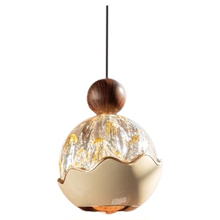 轻奢床头吊灯主卧可升降床头灯法式奶油风创意网红中古卧室吊线灯