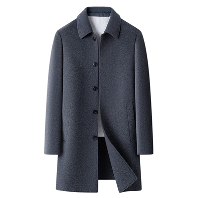 双面绒大衣中长款商务毛呢外套男