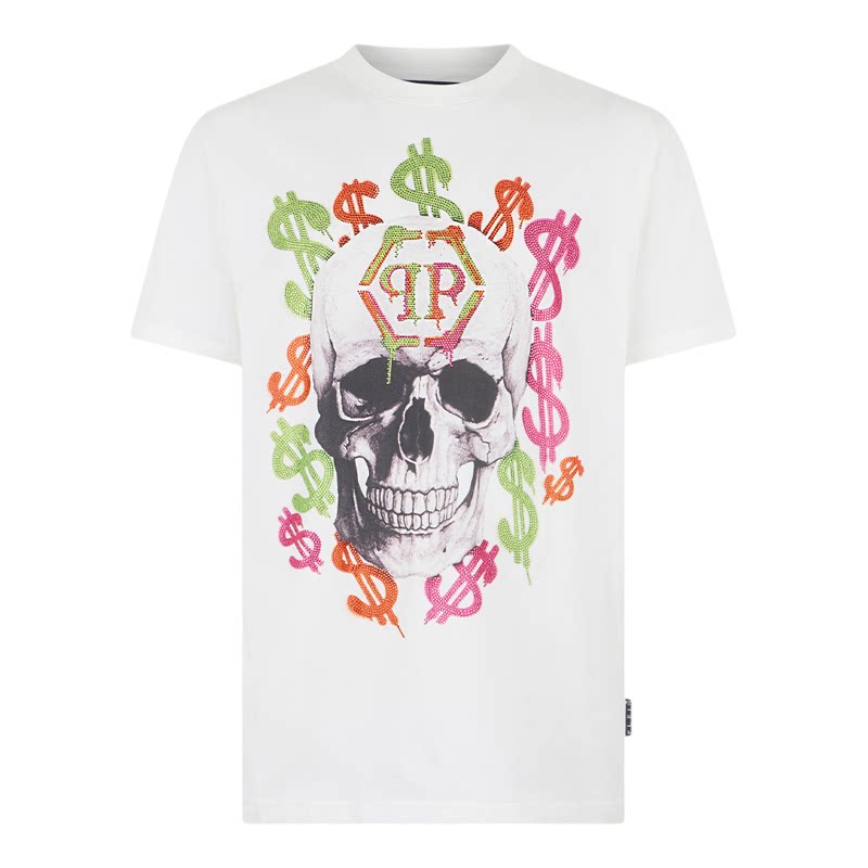 PHILIPP PLEIN 2026年新款大骷髅印花圆领男士短袖休闲日常T恤