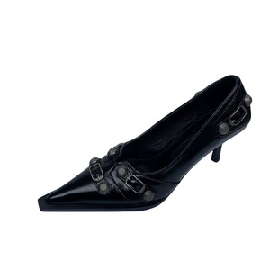 欧美风尖头黑色高跟鞋女2026春季新款设计感金属柳钉御姐细跟单鞋