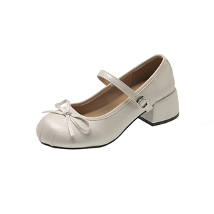 法式温柔仙女风玛丽珍鞋女2026春季新款粗跟jk配裙子单鞋子小皮鞋