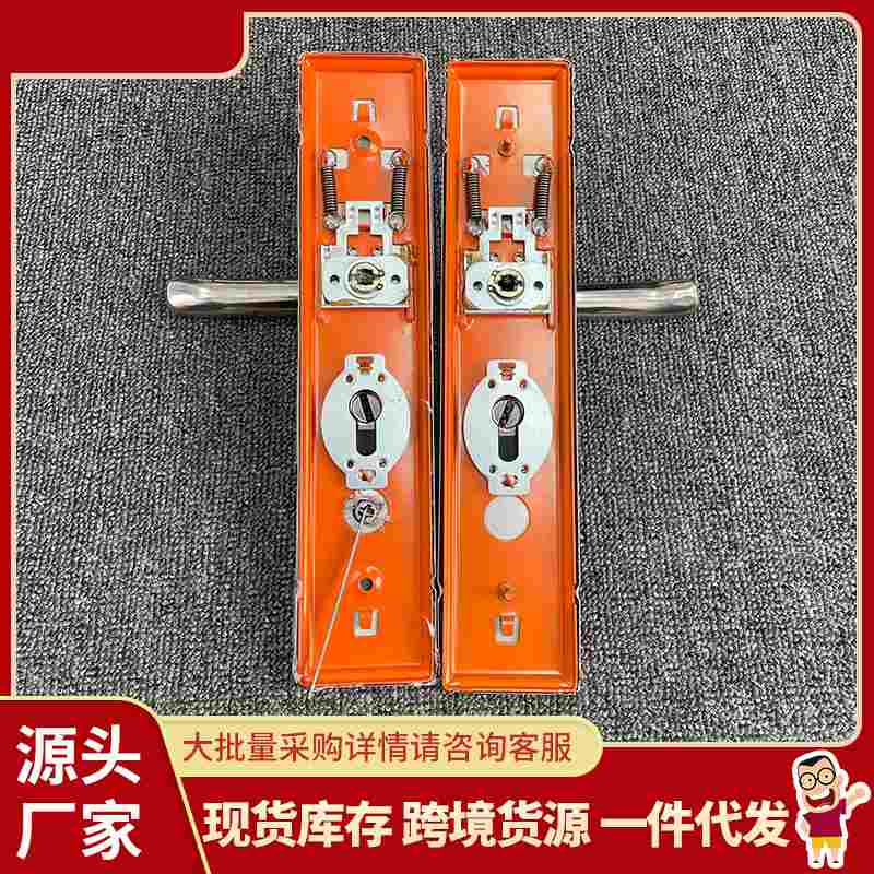 防盗门家用不锈钢拉手加厚入户门户门锁双进具把手拉簧大门