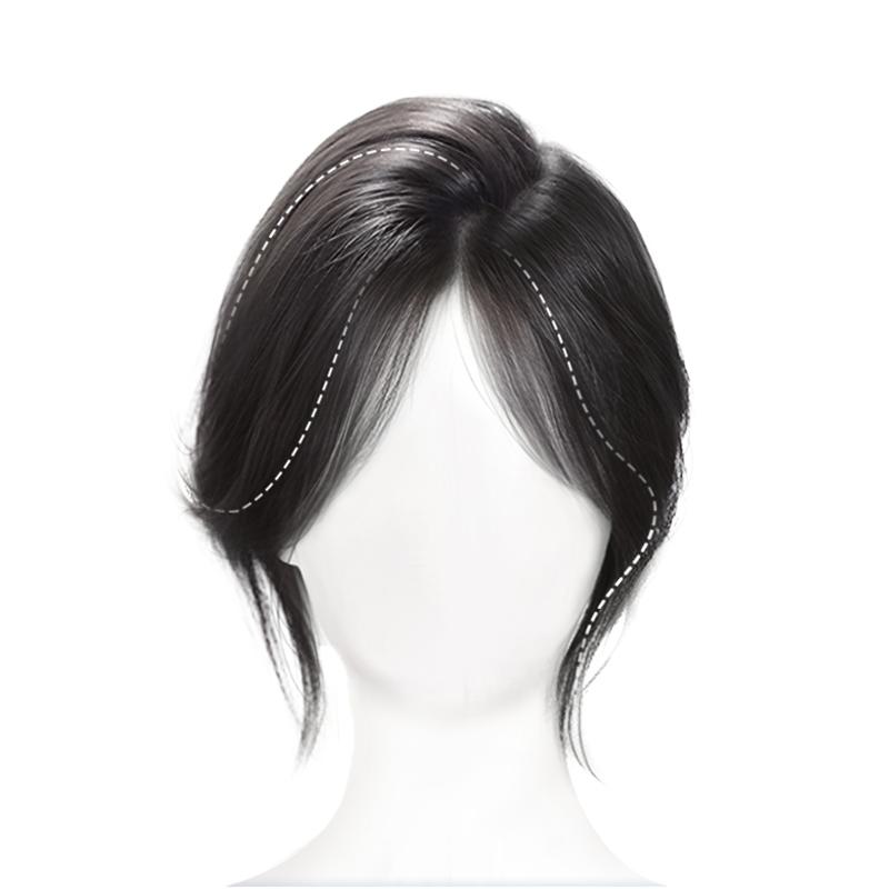 假发女片头顶八字刘海假发片增发量蓬松高颅顶遮白发神器假发刘海