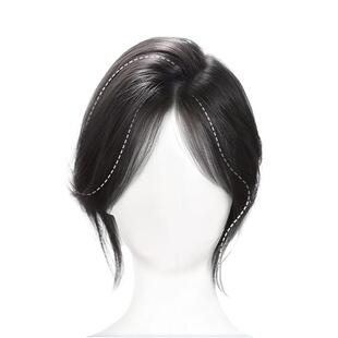 假发女片头顶八字刘海假发片增发量蓬松高颅顶遮白发神器假发刘海