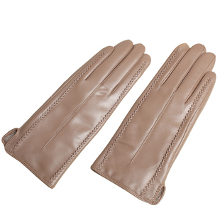 西班牙小山羊皮真皮手套女式薄款冬季开车触控屏加绒保暖修手羊绒
