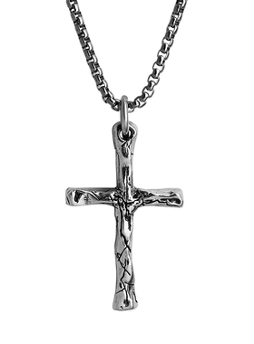 十字架朋克风纯银项链