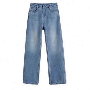 175高个子加长裤子180高腰阔腿牛仔裤女加绒加厚直筒2025年新款