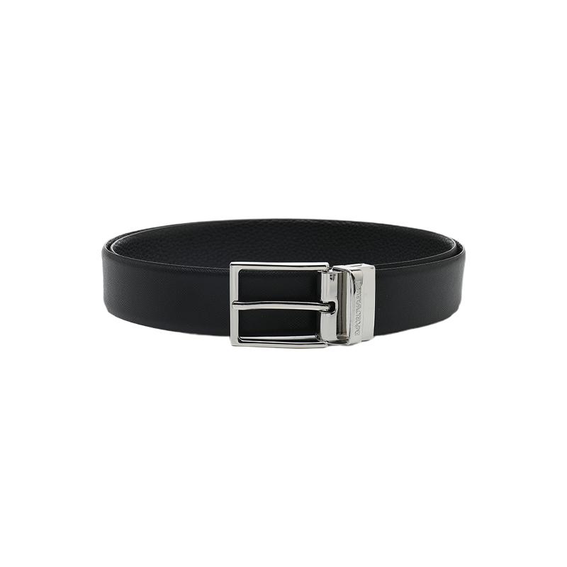 【自营】EMPORIO ARMANI/阿玛尼男士纯色简约商务休闲针扣腰带