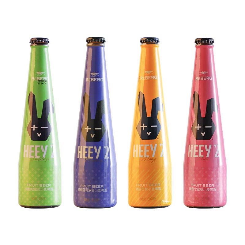 8瓶装reberg莱宝黑色兔子啤酒精酿哈密瓜芒果水蜜桃小麦果味啤酒