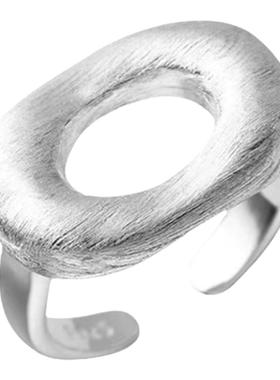 黄金色戒指几何纯银韩国女