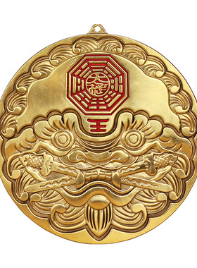 纯铜狮咬剑吞口睚眦挂件狮咬剑八