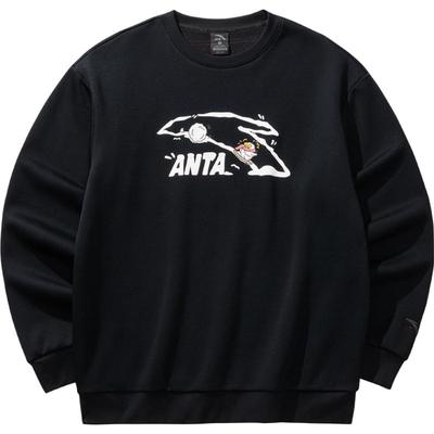 安踏男子加绒卫衣潮流套头衫