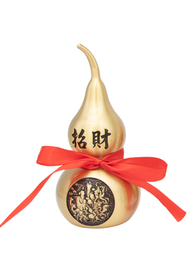 开口纯黄铜招财葫芦开业乔迁摆件