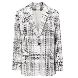 Vero Moda奥莱西装外套女秋冬清仓优雅气质通勤粗花呢上衣百搭