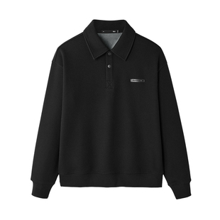 【加绒可选】HLA海澜之家25秋冬季新款宽松翻领半开襟厚卫衣男装