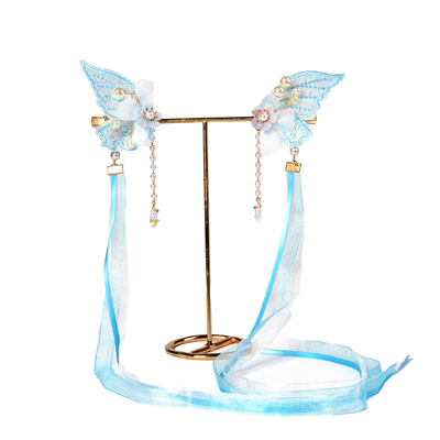 发夹绢纱手工制作对夹古风