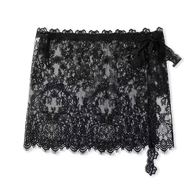 2026春夏新时髦叠穿遮臀蕾丝屁帘