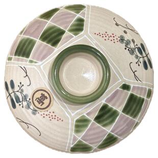 万土烧花见朝颜团圆盖子日式砂锅盖子大耳格兰花单独土锅盖砂锅盖