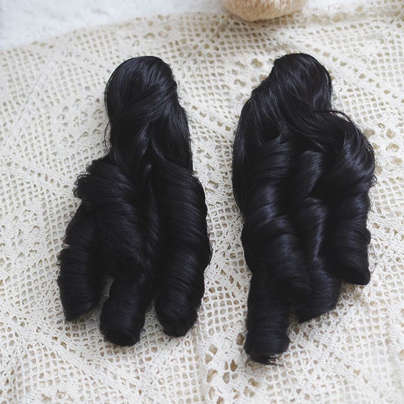 thumbnail for 【Ochanomizu】Lolita tiger mouth clip double ponytail Roman roll wig, caramel brown, malt gold, flax gold