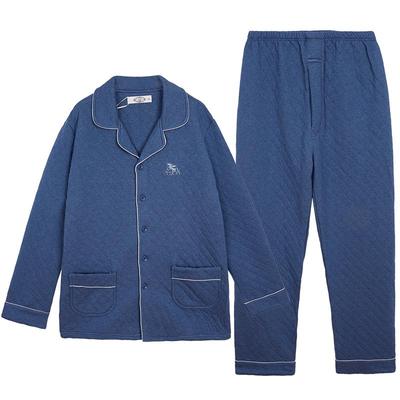 美标情侣空气夹层夹棉睡衣套装