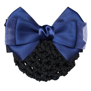 护士头花女网兜职业发网盘头发银行空乘餐饮工作高端蓝色头饰发饰