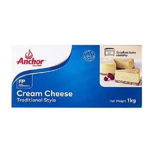 安佳奶油奶酪1kg干酪奶油芝士新西兰原装进口巴斯克家用烘焙原料