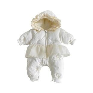 女童棉服冬季加厚连体衣女宝宝夹棉衣服保暖外出哈衣婴儿超萌爬服