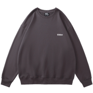 美式hiphop潮炭灰色卫衣女春秋宽松bf慵懒风oversize秋装加绒外套