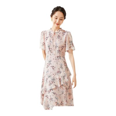 乔万尼真丝连衣裙高级感夏季女新款法式茶歇高级感气质DF2E415105