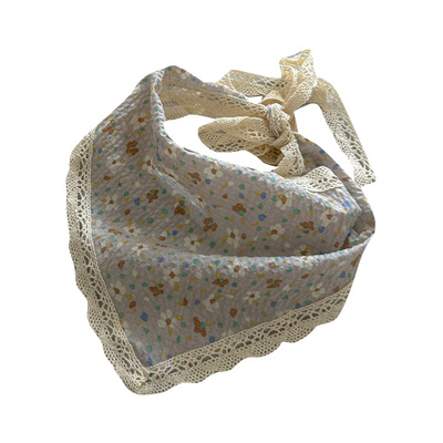 田园风三角巾女童搭配头巾