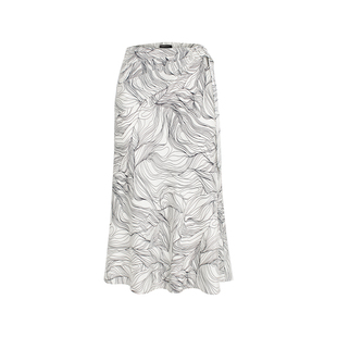 MARYLING玛俪琳2025春季新品桑蚕丝印花鱼尾半身裙A1FBW72190
