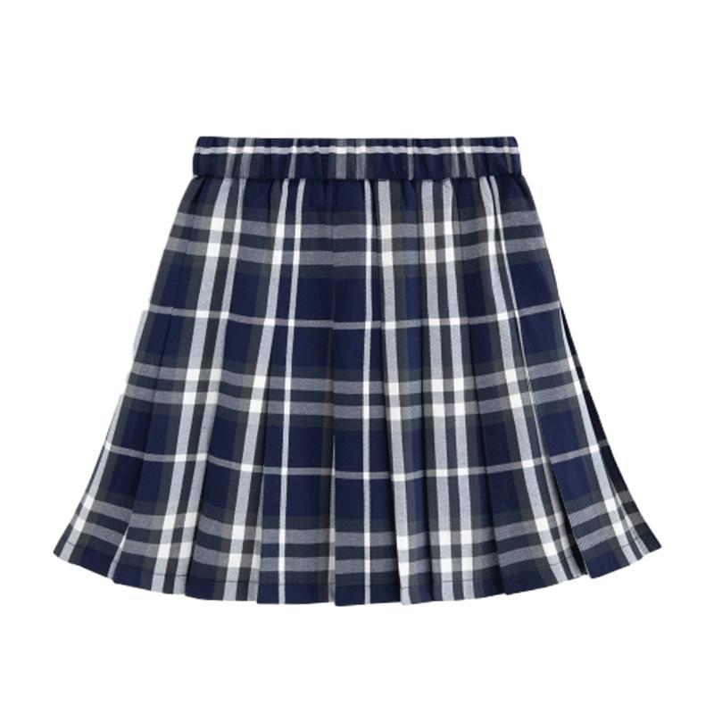 女童格子半身裙女孩秋冬校园服绿格蓝格小学生校服百褶裙儿童裙子
