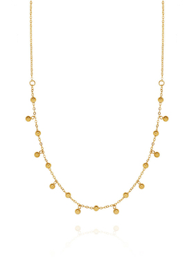 小金珠金豆球球小巧蕾丝项链