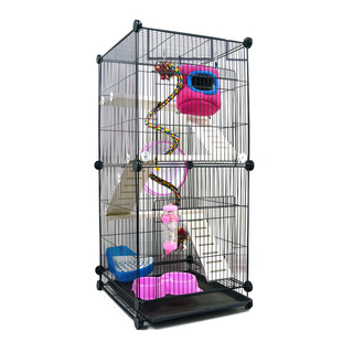 魔片笼子多层特大号鼠加密龙猫家用铁丝笼豪华花枝鼠雪貂魔片笼