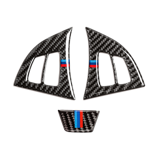 适用于宝马老X5E70改装内饰碳纤维方向盘多功能按键装饰贴框车贴