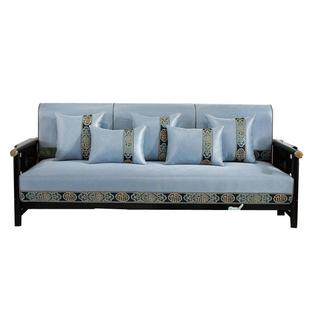 欧式沙发垫新中式座垫水洗冰丝凉席高档实木沙发套罩红木坐垫冬天