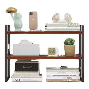 桌面书架实木多层置物架学生桌上收纳架办公室电脑桌分层整理架