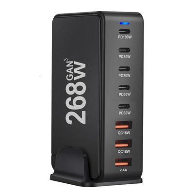 氮化镓快充充电器PD快充多口充电268W 286W英规欧标澳标美标手机充电器桌面充电站320W 200W笔记本电脑大功率