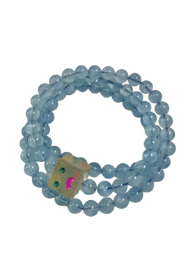 女海蓝宝原创小众白玛瑙方糖笑脸