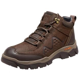 骆驼雪地靴男款2025冬季加绒高帮真皮保暖户外运动棉鞋男款爸爸鞋