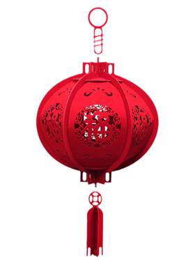 新年灯笼喜芃无纺布圆形镂空