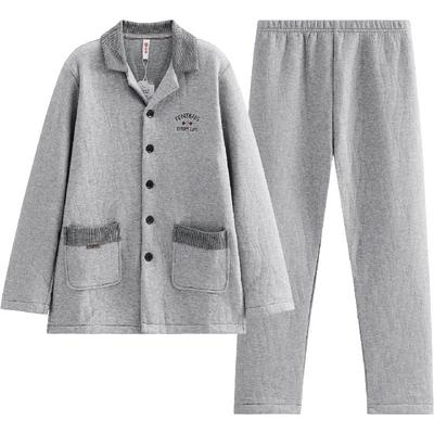 芬腾男士秋冬季空气棉夹层睡衣