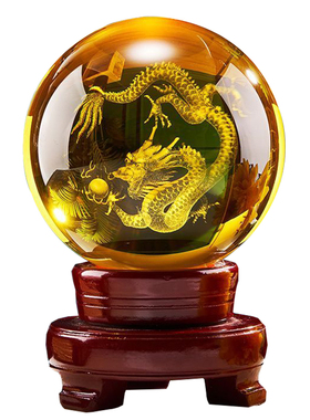 龙珠水晶球高档摆件办公室送礼品
