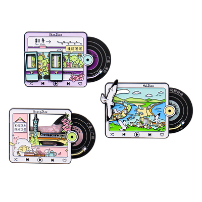 岭南复古NFC城市唱片金属冰箱贴